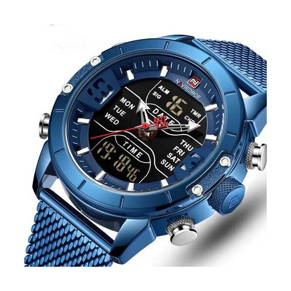 

Мужские наручные часы (NF9153S All Blue) Naviforce 45 мм Синий