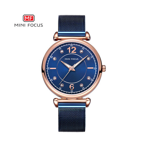 

Женские наручные часы (MF0177L.04 Blue-Cuprum-Blue Diamonds) Mini Focus 35 мм Синий
