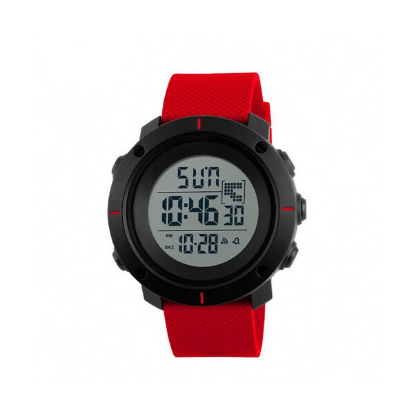

Мужские наручные часы (1212 Black-Red Wristband) Skmei 45 мм Черный