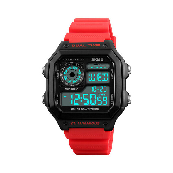 

Мужские наручные часы (1299 Black-Red Wrisband) Skmei 43 мм Черный