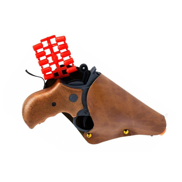 

Игрушечный пистолет с кобурой Derek Steel 19см 6-зарядный Edison Giocattoli 19х3,5х14 см Коричнево-Серый