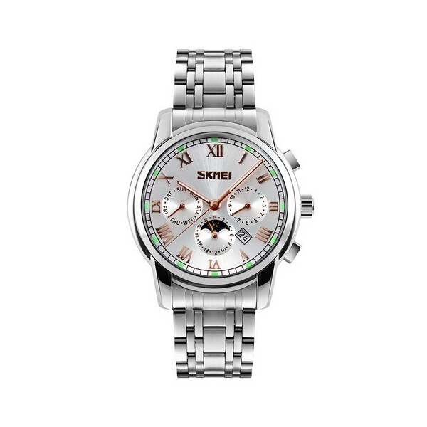 

Мужские наручные часы (9121 All Silver) Skmei 45 мм Серебряный