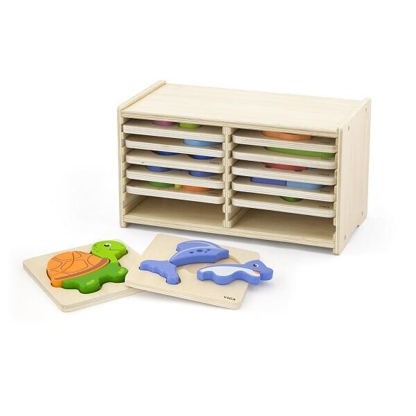 

Набор пазлов 12 штук Viga Toys 17,5х31,5х16 см Разноцветный