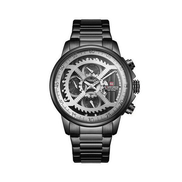 

Мужские наручные часы (NF9150 Black-Silver) Naviforce 45 мм Черный