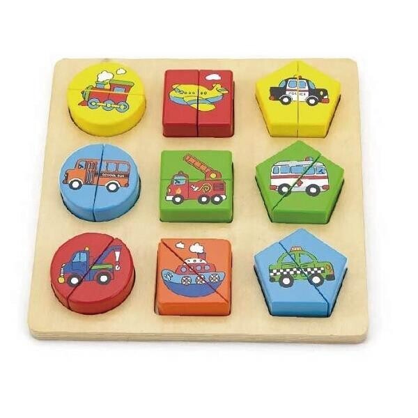 

Пазл Формы. Транспорт Viga Toys 20х20х2,5 см Разноцветный