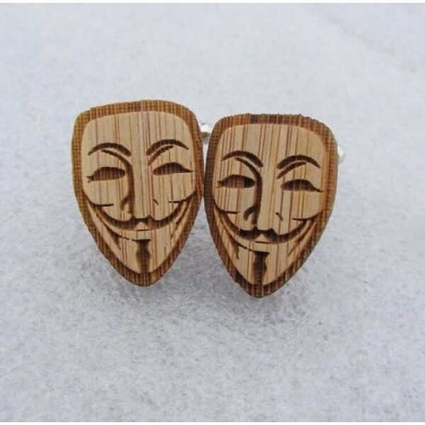 

Деревянные запонки Анонимус Handmade Серебряно-коричневый