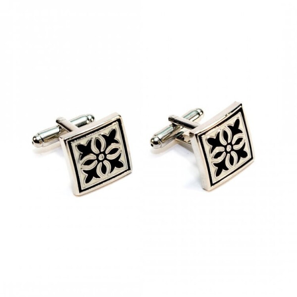 

Запонки с Черным Узором Handmade