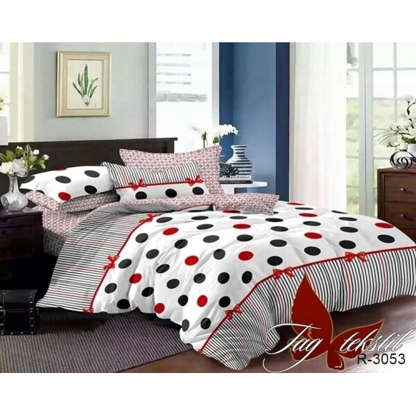

Постельное белье (R3053) ТМ TAG 150x215 см (2шт) Бело-красный