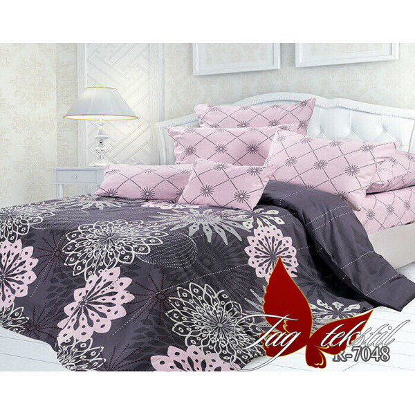 

Постельное белье (R7048) ТМ TAG 150x215 см (2шт) Серо-розовый