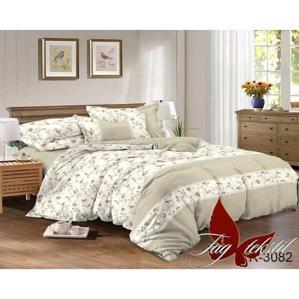 

Постельное белье (R3082) ТМ TAG 150x215 см (2шт) Бежевый