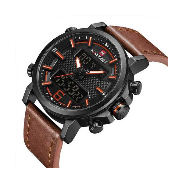 

Мужские наручные часы (NF9135 Brown-Black) Naviforce 45 мм Коричневый