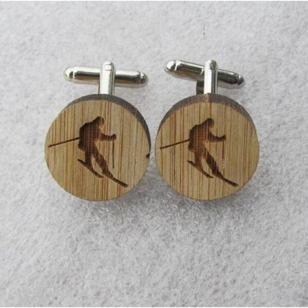 

Деревянные запонки Лижник Handmade Серебряно-коричневый