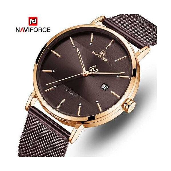 

Мужские наручные часы (NF3008G Brown-Cuprum) Naviforce 40 мм Коричневый