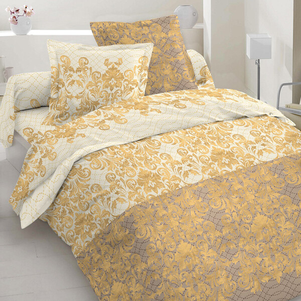 

Комплект постельного белья (10140) Time Textile 150x220 см Бежево-желтый