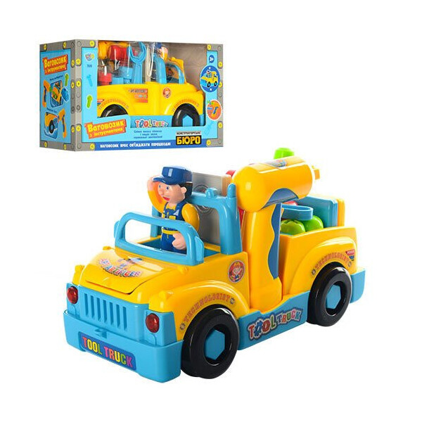 

Конструктор машинка-грузовик с набором инструментов Huile Toys Разноцветный