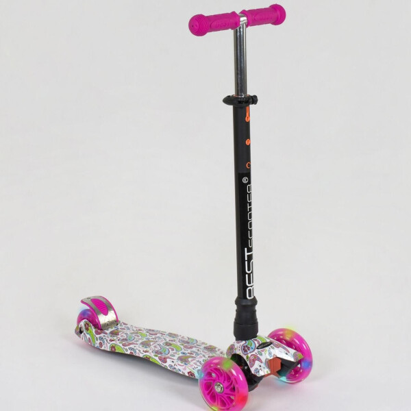 Самокат А 25598 779-1341 MAXI Best Scooter 4 колеса PU. Подсветка