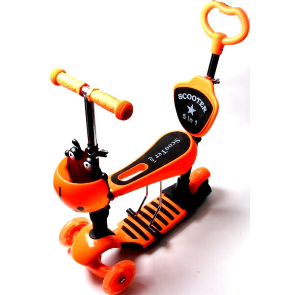 

Детский самокат Scooter Божья коровка 5 в 1 Orange с родительской ручкой