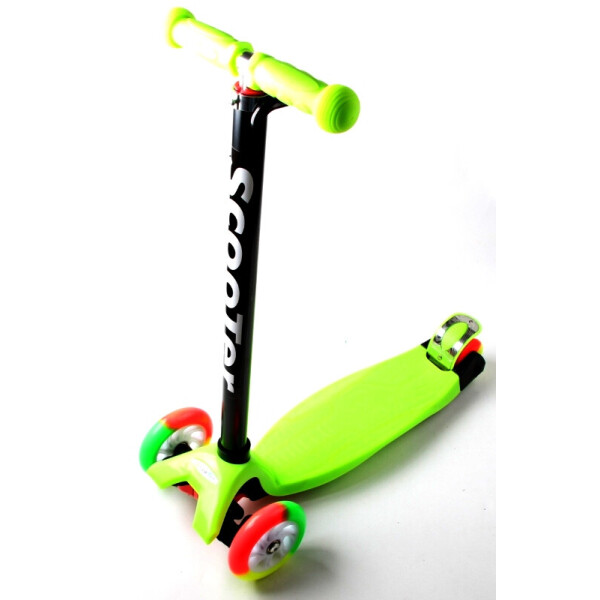 

Детский трехколесный самокат Scooter MAXI с разноцветными светящимися колесами, Green