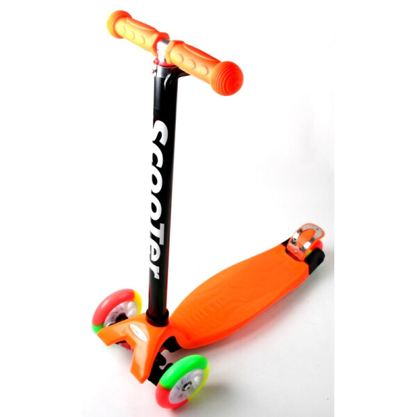 

Детский трехколесный самокат Scooter MAXI с разноцветными светящимися колесами, Orange