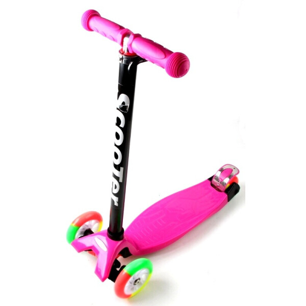 

Детский трехколесный самокат Scooter MAXI с разноцветными светящимися колесами, Pink