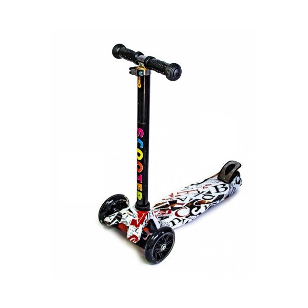 

Детский трехколесный самокат Scooter MAXI со светящимися колесами и рисунком, ABC