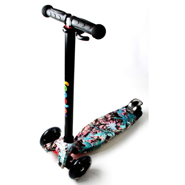 

Детский трехколесный самокат Scooter MAXI со светящимися колесами и рисунком, Forest