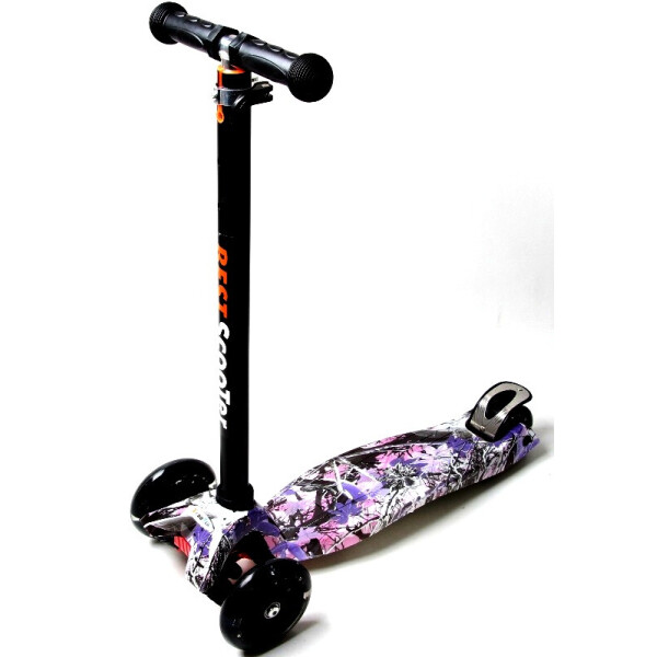 

Детский трехколесный самокат Scooter MAXI со светящимися колесами и рисунком, Forest фиолетовый