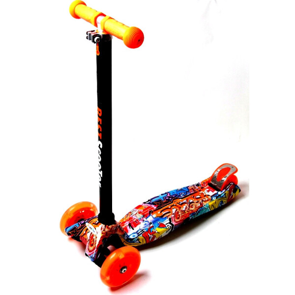 

Детский трехколесный самокат Scooter MAXI со светящимися колесами и рисунком, Graffity