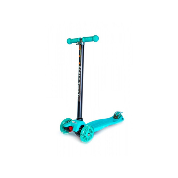 

Детский трехколесный самокат Scooter MAXI со светящимися колесами, Бирюзовый