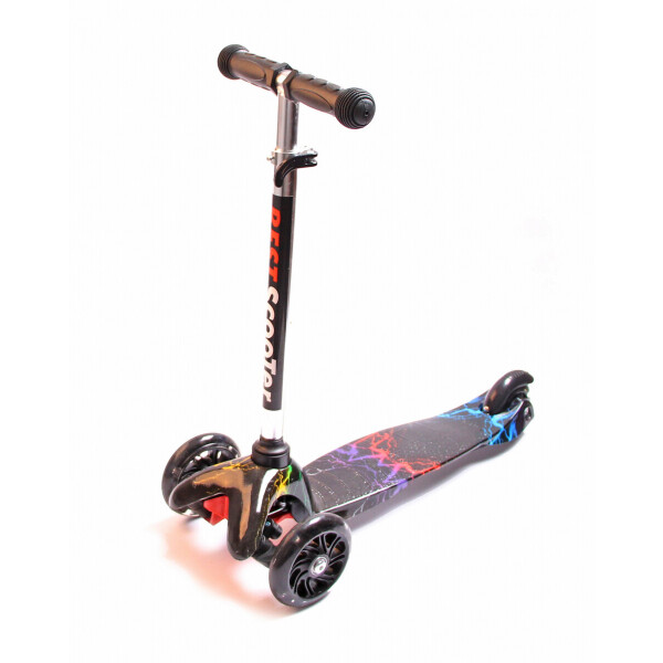 

Детский трехколесный самокат Scooter Micro Mini со светящимися колесами и рисунком, Молния