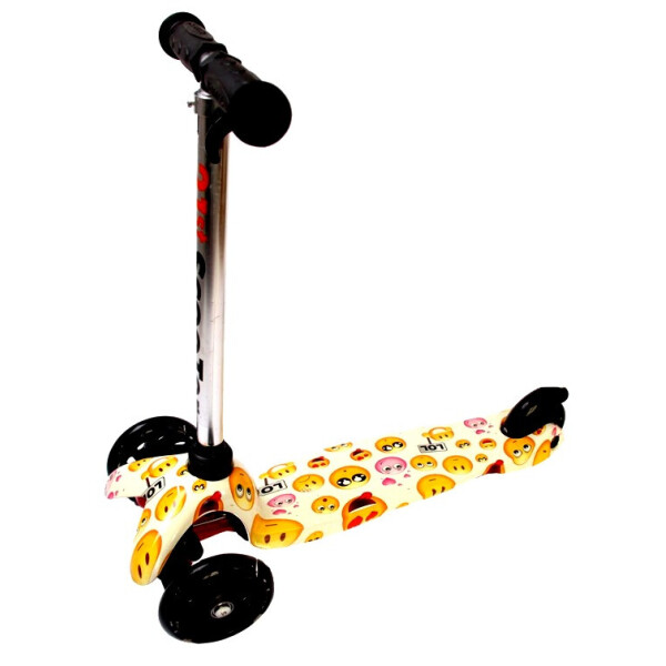 

Детский трехколесный самокат Scooter Mini Best со светящимися колесами и рисунком, Smiley