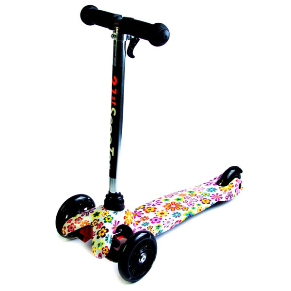 

Детский трехколесный самокат Scooter Mini Best со светящимися колесами и рисунком, Violet Flowers