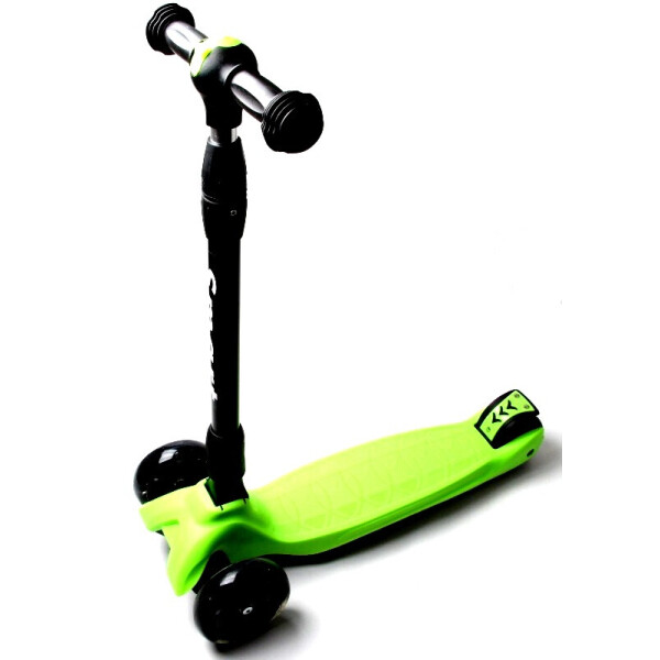 

Детский трехколесный самокат Scooter Smart со светящейся музыкальной платформой и складной ручкой, Green