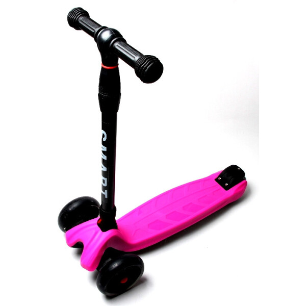 

Детский трехколесный самокат Scooter Smart со светящимися колесами и складной ручкой, Pink