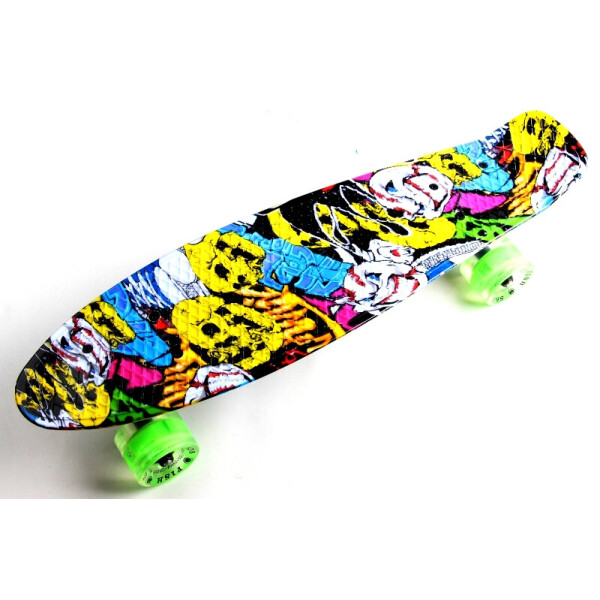 

Пенни борд (Penny Board) 22 Fish со светящимися колесами и рисунком, Joker
