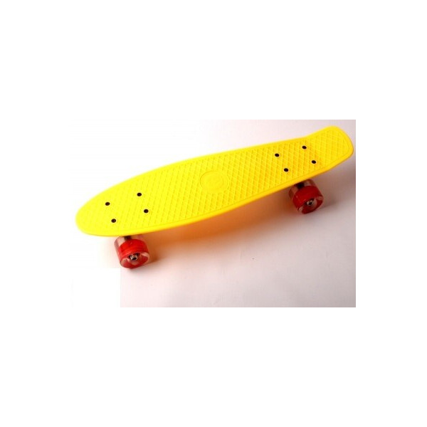 

Пенни борд (Penny Board) 22 Fish со светящимися колесами, Желтый