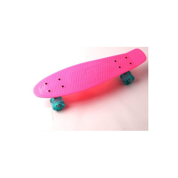 

Пенни борд (Penny Board) 22 Fish со светящимися колесами, Малиновый