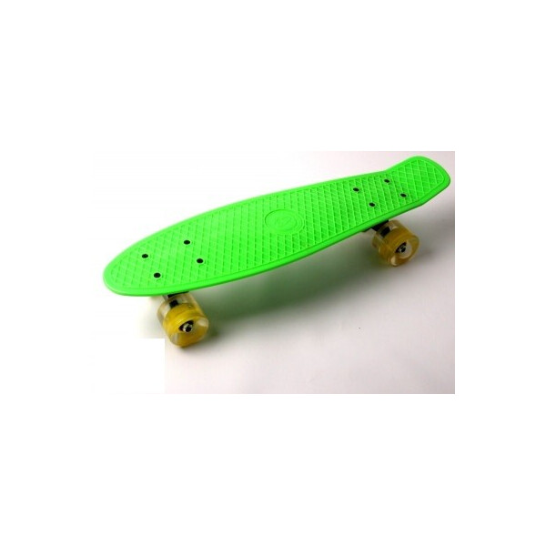 

Пенни борд (Penny Board) 22 Fish со светящимися колесами, Салатовый