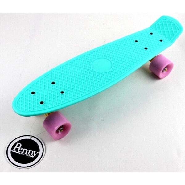 

Пенни борд (Penny Board) 22 Pastel Series с матовыми колесами розового цвета, Бирюзовый