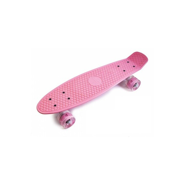 

Пенни борд (Penny Board) 22 Pastel Series со светящимися колесами, Нежно-розовый