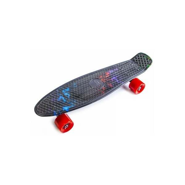 

Пенни борд (Penny Board) 22 с матовыми колесами и рисунком, Молния