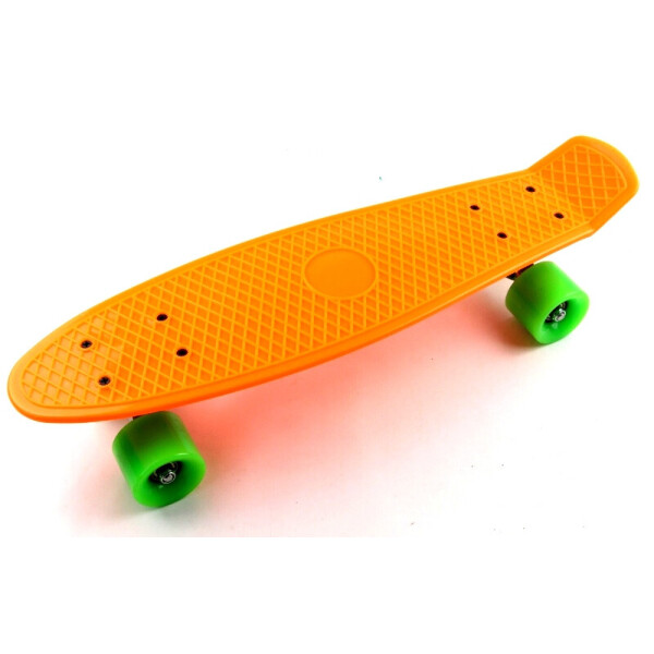 

Пенни борд (Penny Board) 22 с салатовымы колесами, Оранжевый