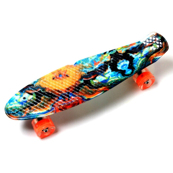 

Пенни борд (Penny Board) 22 со светящимися колесами и рисунком, Blur