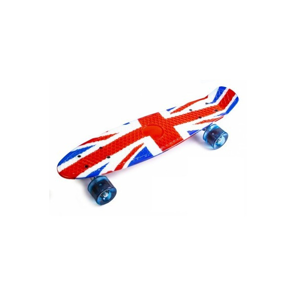 

Пенни борд (Penny Board) 22 со светящимися колесами и рисунком, British flag