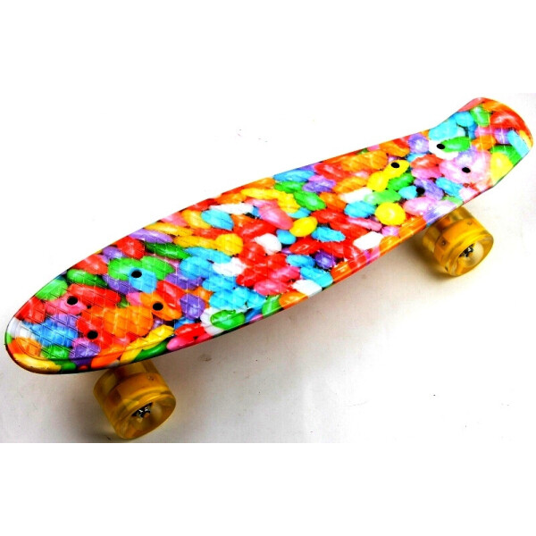 

Пенни борд (Penny Board) 22 со светящимися колесами и рисунком, Caramel
