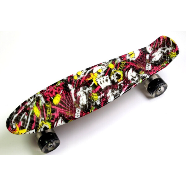 

Пенни борд (Penny Board) 22 со светящимися колесами и рисунком, Deck