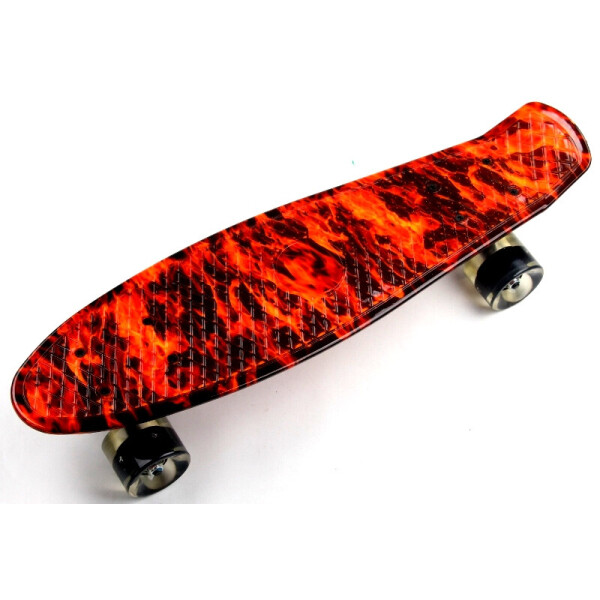 

Пенни борд (Penny Board) 22 со светящимися колесами и рисунком, Fire