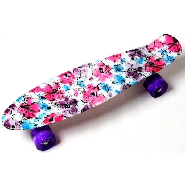 

Пенни борд (Penny Board) 22 со светящимися колесами и рисунком, Flowers chamomile