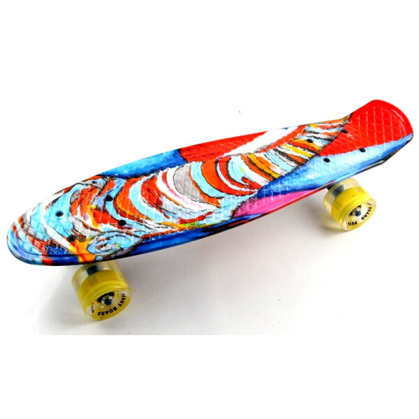 

Пенни борд (Penny Board) 22 со светящимися колесами и рисунком, Funny elephant