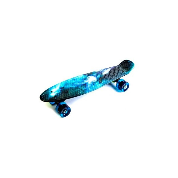 

Пенни борд (Penny Board) 22 со светящимися колесами и рисунком, Galaxy